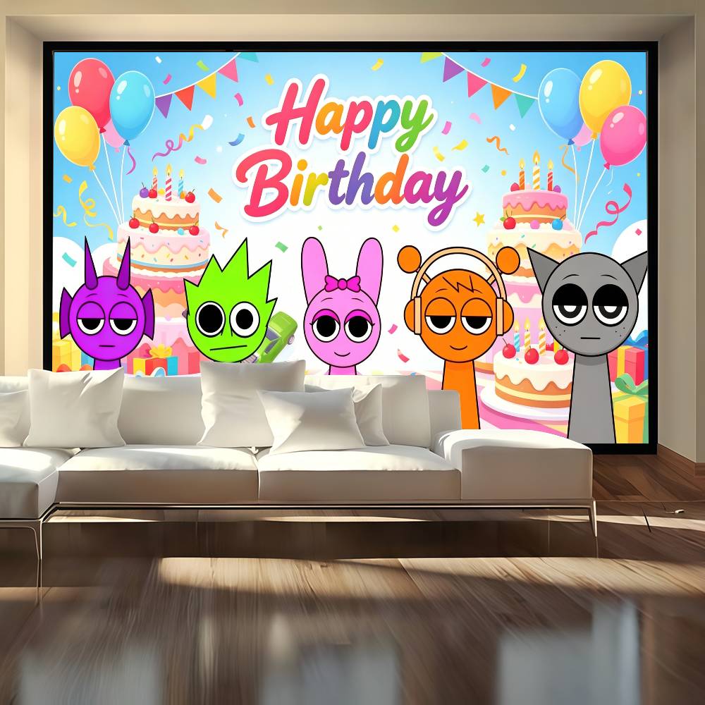 Party Games Stream - Tela de Fundo Fotográfico Chromakey Incredibox-Sprunki