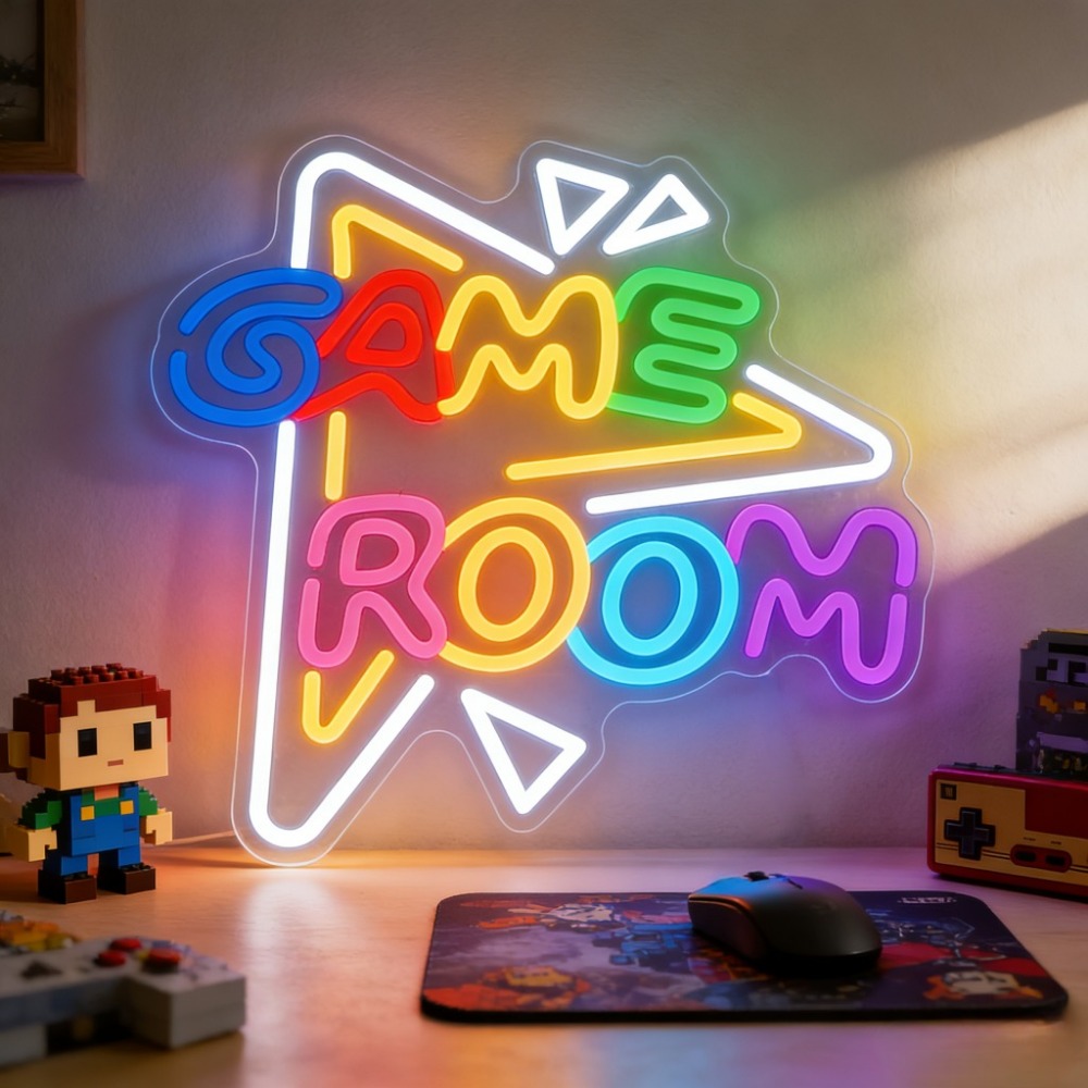 Party Games Stream - Letreiro LED Neon para Sala de
