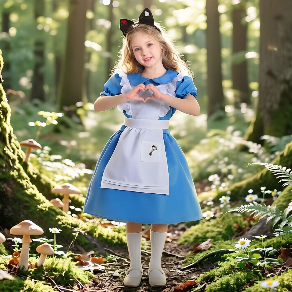 Vestido azul para meninas, fan - Party Games Alice In Wonderland avaliação e preço
